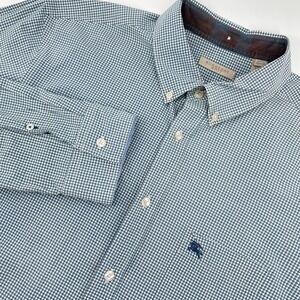 Burberry Brit Men's Blue Gingham‎ Check Button Down Shirt Long Sleeve Size XXL